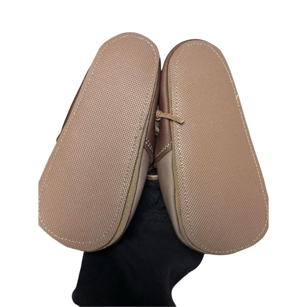 New Sun & Lace Hand Crafted Brown Leather Soft Sole Baby Toddler Shoes